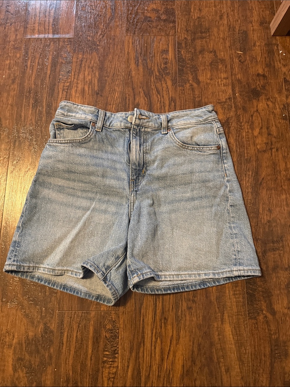 H&M Light Wash High-Rise Denim Shorts